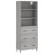 Dulap inalt, gri sonoma, 69,5x34x180 cm, lemn compozit