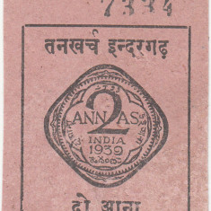 1939, 2 annas (P-S283) - India - stare XF+++!