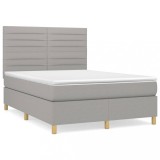 Cumpara ieftin Pat continental, gri deschis, 140x200 cm, material textil