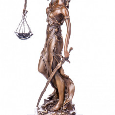 Justitia franceza- statueta din bronz pe soclu din marmura PAB002