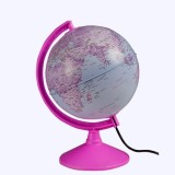 Glob Pamantesc Fizic Iluminat Roz 20cm PVC G046 SSV