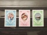 Serie 3 Timbre Ghana 1981 Nunta Regală Prințul Charles și Prințesa Diana Nestampilat - A005