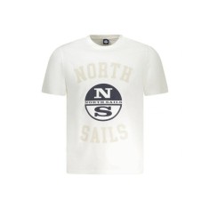 North Sails Tricou barbati, cu imprimeu cu logo si text, Regular fit, Alb, S