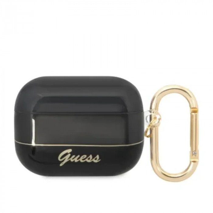 Husa Airpods Guess Translucent pentru Airpods Pro Black