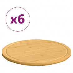 vidaXL Tocătoare, 6 buc., Ø40x1,5 cm, bambus