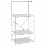 Cumpara ieftin Dulap cuptor microunde, alb, 60x39,6x123 cm, lemn prelucrat