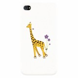 Husa silicon pentru Apple Iphone 4 / 4S, Rollerskating Girafe Illustration