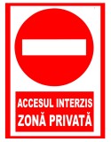 Semn de accesul interzis si zona privata