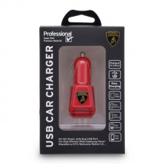 Incarcator Auto Universal cu 2 Porturi USB (Rosu) Lamborghini Diablo-D5