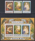 Bahamas 1984 - Crăciun - Picturi, Serie + Colita, MNH