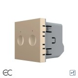 Cumpara ieftin Intrerupator dublu cap scara/cruce cu touch Livolo Zigbee EC, auriu