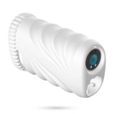 Masturbator Crushious Nautilus cu Glont Vibrator, 10 Moduri Vibratii, TPE, USB, Alb