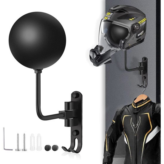 Suport de perete pentru casca moto, palarie, geaca moto, reglabil 180&deg;, anticoroziune, Pes Holding