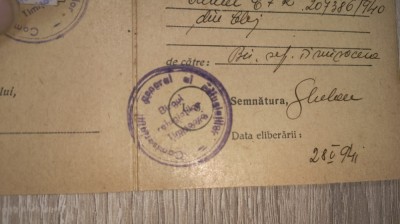 RAR =CARNET COMISIARIATUL GENERAL AL REFUGIATILOR DIN NORDUL TRANSILVANIEI 1941 foto