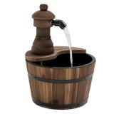 Outsunny F&acirc;nt&acirc;nă de grădină &icirc;n formă de butoi, Pompă de Apă Submersibilă Inclusă &Oslash; 27 x 37 &Icirc; lemn de pin Maro | Aosom Romania