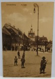 SIGHISOARA , PIATA CENTRALA , CARTE POSTALA , 1913