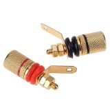 Set 2 Mufe banana mama aurite 4mm cu inel negru si rosu montaj pe panou