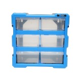 Cutie depozitare albastra din plastic modulara, 6 sertare 267x157x262mm Breckner Germany