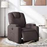 VidaXL Fotoliu rabatabil electric, maro &icirc;nchis, material textil