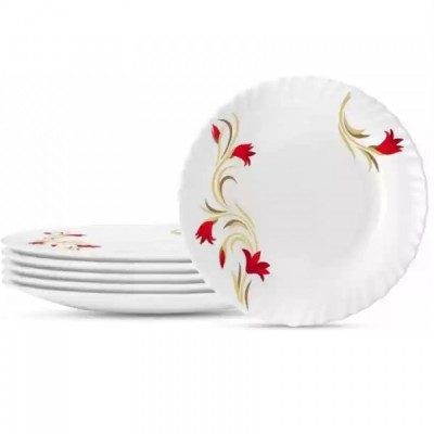 Set 6 Farfurii Adanci Opal Alb Model Red Lily 23cm DNC52052 foto