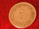 5 pfennig 1906 G, stare EF [poze], Europa