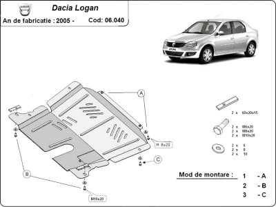 Scut motor metalic Dacia Logan 2004-2012 foto