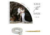 Set Album foto / GuestBook pentru nunta, SAVE THE DATE, personalizabil cu poze si nume, A4 landscape, pix si dubluadeziv inclus, 3 piese