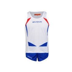 Compleu alergare barbati Givova Kit Sparta, white-royal, L