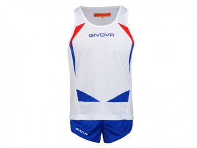Compleu alergare barbati Givova Kit Sparta, white-royal, L foto