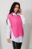 Cumpara ieftin Camasa cu vesta roz tricotata