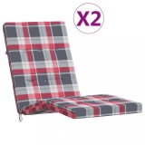 Cumpara ieftin Perne scaun de terasa, 2 buc, rosu, carouri, textil Oxford