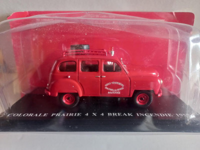 Macheta Renault Colorale Prairie 4x4 Break incendie - 1955 - Atlas scara 1:43 foto