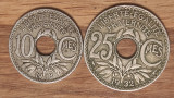 Franta - set istoric de colectie - 10 + 25 centimes 1918 / 1932 - superbe !, Europa