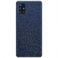 Set Folii Skin Acoperire 360 Compatibile cu Samsung Galaxy A71 (Set 2) - ApcGsm Wraps HoneyComb Blue