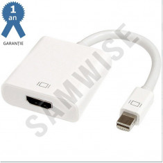 Adaptor DeTech mini DisplayPort tata- HDMI mama, Alb foto