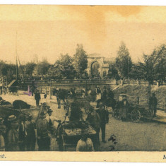 5373 - BUCURESTI, Market, Romania - old postcard, CENSOR - used - 1917