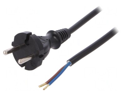 Cablu Electric 2x1mm2 PVC 5m Negru 16A 250V foto