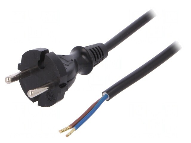 Cablu Electric 2x1mm2 PVC 5m Negru 16A 250V