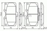 Placute Frana Disc Bosch Subaru Impreza Hatchback (2000-2007) - 0986494398, Senzor Uzura, 14.5mm