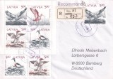 FILATELIE TEMATICA - PLIC LATVIA TEMATICA FAUNA PASARI, Stampilat