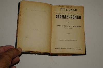 Dictionar german - roman - Const. Saineanu - M. W. Schroff - Scrisul Romanesc - Craiova foto