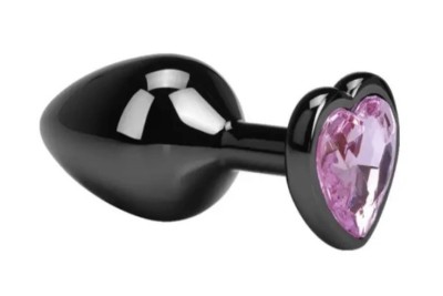 Dop Anal Dark Anal Plug Small, Heart Shape, Roz Deschis, Guilty Toys foto