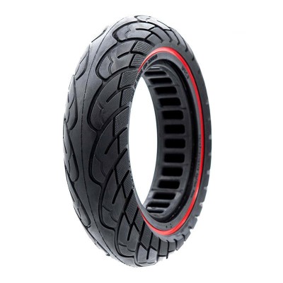 Anvelopă solidă ultra-ușoară, pentru trotineta electrică, negru cu linie roșie, eWheel | Motorevolution foto