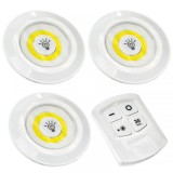 Set 3 Lampi COB LED 9x2.2cm 3W pe Baterii, cu Telecomanda