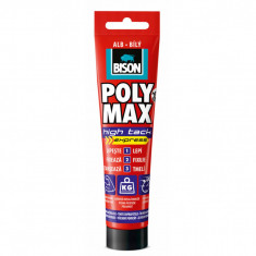 Adeziv si Etanseizant BISON Poly Max High Tack, 165 g, Culoare Alb, Adeziv Universal, Adeziv Multisuprafete, Adeziv Puternic. Adeziv Bison, Adeziv Con