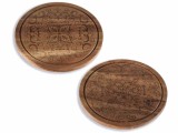 Cumpara ieftin Set 2 platouri servire lemn maro &Oslash; 25 cm