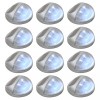 VidaXL Lămpi solare de exterior cu LED-uri, 12 buc., argintiu, rotund