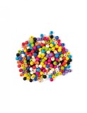 Set 200 margele din lemn colorate rotunde 10 mm diametru, PLAYBOX