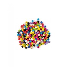 Set 200 margele din lemn colorate rotunde 10 mm diametru
