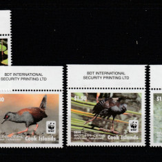 Cook Islands 2014-Fauna,WWF,Pasari,serie (partea I) 4 val.dant.,bordura sus